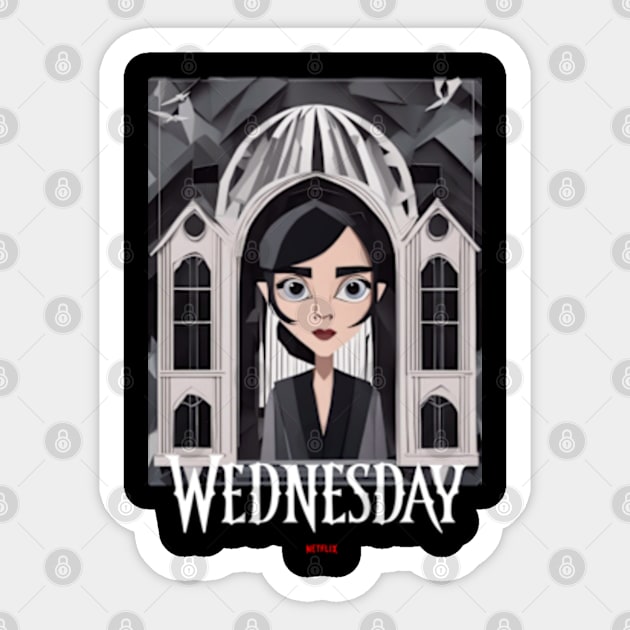 Wednesday art sticker Sticker by SAN ART STUDIO 